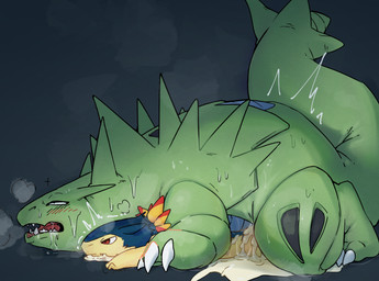 after_orgasm all_fours ambiguous_gender big_tail blank_expression blue_body blue_fur blush bodily_fluids breath claws cum cum_drip cum_drool cum_in_mouth cum_inside cum_on_back cum_on_belly cum_on_body cum_on_ground cum_on_partner cum_through doggystyle dripping drooling duo ejaculation eyes_rolled_up from_behind_position fur genital_fluids green_body laying_on_partner leaking_cum looking_pleasured lying lying_on_another lying_on_ground male male/ambiguous motion_lines narrowed_eyes on_bottom on_front on_ground on_top open_mouth orgasm panting red_eyes saliva sex shaking simple_background size_difference steam sweat tail tan_body tan_fur teeth thick_tail tongue trembling fklow nintendo pokemon generation_2_pokemon pokemon_(species) scalie typhlosion tyranitar 2026 digital_drawing_(artwork) digital_media_(artwork) shaded male_(lore)