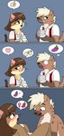 anthro blush clothed clothing confusion dish duo female gender_confusion gender_symbol heart_symbol male male/female nude orientation_play symbol pencil_bolt eric_(pencil_bolt) domestic_cat felid feline felis hyena mammal spotted_hyena absurd_res comic hi_res