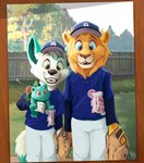 3_toes 4_fingers anthro backyard baseball_cap baseball_glove baseball_uniform biped black_nose blue_body blue_clothing blue_eyes blue_fur blue_tail blue_tail_tip blue_topwear bottomwear brown_background brown_nose cheek_tuft clothed clothing day detailed_background dipstick_tail duo eyebrows facial_markings facial_tuft feet fence fingers front_view fully_clothed fur grass green_inner_ear_fluff hat head_markings headgear headwear holding_object inner_ear_fluff leaf logo looking_at_viewer male mane markings multicolored_body multicolored_fur multicolored_tail open_mouth open_smile outside pants pawpads photo plant plushie pointy_ears prick_ears red_eyes shadow simple_background smile soles sportswear standing tail tail_markings teeth teeth_showing toes topwear tree tuft two_tone_body two_tone_fur two_tone_tail uniform whisker_spots whiskers white_body white_bottomwear white_clothing white_fur white_pants white_tail yard yellow_body yellow_fur young pandapaco detroit_tigers nintendo pokemon dreamline zanareth canid canine elemental_creature felid flora_fauna fox generation_1_pokemon ivysaur lion mammal pantherine pokemon_(species) 2021 digital_media_(artwork) signature