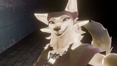 4_ears ambiguous_gender anthro blue_eyes clothed clothed_female clothing dipstick_tail female fur gloves_(marking) glowing glowing_body glowing_fur jewelry licking markings midriff multi_ear necklace smile solo tail tail_markings tongue white_body white_fur discreet_user mylar_(discreet_user) canid fyre_fox mammal 16:9 3d_(artwork) 3d_animation animated digital_media_(artwork) no_sound short_playtime video widescreen