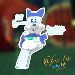 begging bell bell_collar blush blush_lines clean_diaper clothed clothing clothing_lift collar dialogue diaper dress dress_lift looking_at_viewer maid_uniform male not_furry question solo text uniform wearing_diaper wetness_indicator srcfur phighting slingshot_(phighting) humanoid robloxian 1:1 absurd_res english_text hi_res