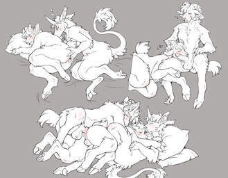 anal anal_fingering anal_penetration fingering genitals group group_sex half_asleep hoof_hands hooves horn male male/male penetration penile penile_penetration penis penis_in_ass pillow sex sleep_sex sleeping threesome trio kinksiyo mythology absinthe_(thesphur) olive_(thesphur) thesphur_(thesphur) bovid caprine equid equine goat mammal mythological_creature mythological_equine sheep unicorn absurd_res hi_res
