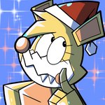 christmas_clothing christmas_headwear clothing female hat headgear headwear holidays machine santa_hat solo sparkling_background pembrokewkorgi christmas laffi_(pembrokewkorgi) american_opossum animatronic mammal marsupial robot 1:1 bust_portrait hi_res portrait