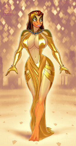 abstract_background anthro approaching big_breasts bokeh bracelet breasts clothing cocktail_dress dress evening_gloves evening_gown feet female gold_dress jewelry membrane_(anatomy) necklace seductive sideless_dress small_waist smile solo toes webbed_feet wide_hips yellow_eyes juxtapex anatid anseriform avian bird duck hi_res