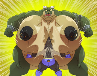 anthro between_moobs big_moobs big_nipples black_nipples facial_piercing fight huge_moobs macro male male/male moobs nipple_piercing nipple_ring nipples nose_piercing nose_ring piercing ring_piercing size_difference slamming reagan700 mythology bruno_silva canid canine canis dragon mammal mythological_creature mythological_scalie scalie wolf