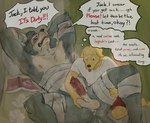 after_masturbation after_orgasm animal_genitalia animal_penis anthro anthro_on_anthro anus areola ball_grab balls bandage bed big_balls big_muscles big_penis blep blush bodily_fluids bottomwear bruised canine_genitalia canine_penis clothed clothed/nude clothing cum cum_on_penis cum_on_self dialogue duo erection eyebrows eyes_closed fur furniture genital_fluids genitals hand_on_balls hand_on_head inside kneeling lying magazine male male/male motion_blur motion_lines muscular muscular_anthro muscular_male musk nipples nude on_back on_bed open_mouth penis pillow porn_magazine pornography sheath shirt shorts simple_background size_difference sweat tail tail_motion tailwag teeth text thought_bubble tissue tongue tongue_out topwear tuft uneven_balls fanofthefurr beastars jack_(beastars) legoshi_(beastars) bird_dog canid canine canis domestic_dog hunting_dog labrador mammal retriever wolf 2025 absurd_res english_text hi_res