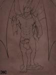 3:4 abs animal_genitalia anthro athletic athletic_anthro athletic_male balls big_balls bng bouncing_balls carrion_(character) clothed clothing dragon erection evil_grin feet genital_slit genitals hi_res horn humanoid_feet knot male membrane_(anatomy) membranous_wings mythological_creature mythological_scalie mythology nipples non-canine_knot non-mammal_balls non-mammal_nipples open_clothing open_shirt open_topwear penis plantigrade reptile scalie shirt smile solo tail tapering_penis topwear undressing wings