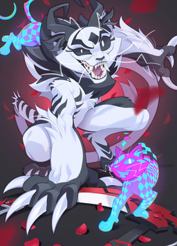 anthro claws feral fur multicolored_body white_body white_fur kyander rooster_teeth rwby curious_cat_(rwby) domestic_cat felid feline felis mammal 2026