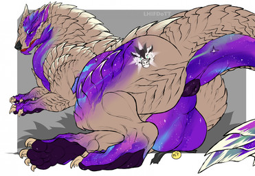 anus balls big_anus big_butt brown_body brown_scales butt feral genitals looking_at_viewer male pawpads perineum presenting presenting_anus presenting_hindquarters puffy_anus purple_anus purple_balls purple_body purple_pawpads purple_scales raised_tail scales solo tail lerkodtt capcom monster_hunter mythology fanged_wyvern lunagaron scalie hi_res