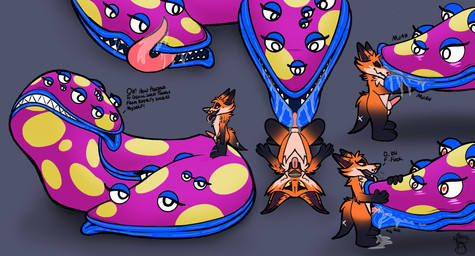 anthro bodily_fluids cum duo fellatio female genital_fluids kiss_on_lips male male/female oral penile saliva sex size_difference mawzzi glitch_productions the_amazing_digital_circus gloink_queen mawzzi_(character) canid canine fox mammal monster hi_res