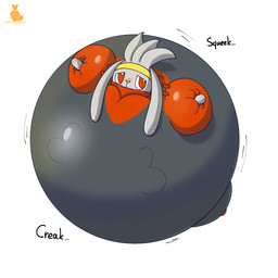 air_inflation anthro belly belly_expansion big_belly black_body blush body_inflation creaking expansion floating grey_body grey_ears grey_hair hair huge_belly hyper hyper_belly hyper_inflation immobile inflation logo male motion_lines multicolored_body onomatopoeia red_body red_eyes simple_background solo sound_effects spherical_inflation text three-quarter_view white_background yellow_nose markowsdane nintendo pokemon generation_8_pokemon lagomorph mammal pokemon_(species) raboot 1:1 2025 artist_logo colored digital_media_(artwork) hi_res shaded