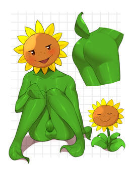 balls blush brown_eyebrows brown_eyes butt closed_smile eyebrows eyes_closed flaccid flower foreskin freckled_face freckles genitals glans glistening glistening_body glistening_eyes glistening_genitalia glistening_glans glistening_penis green_balls green_body green_glans green_penis green_tail hand_on_knee hand_on_leg hand_on_own_knee hand_on_own_leg heart_symbol humanoid_genitalia humanoid_penis leaf leaf_arms leaf_tail legs_together looking_at_viewer male male_humanoid mouth_closed not_furry nude nude_humanoid nude_male open_mouth open_smile partially_retracted_foreskin pattern_background penis plant rear_view short_tail simple_background sitting smile smiling_at_viewer solo tail tongue roo310 electronic_arts plants_vs._zombies popcap_games elemental_creature elemental_humanoid flora_fauna flower_creature humanoid plant_humanoid sunflower_(pvz) 2026 absurd_res digital_drawing_(artwork) digital_media_(artwork) hi_res