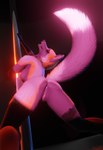 anthro breasts clothing dancing female fur legwear lingerie pole pole_dancing showoff silly smile stockings tail teasing tongue heliofox canid canine cross_fox fox mammal red_fox true_fox 3d_(artwork) absurd_res blender_(artwork) digital_media_(artwork) hi_res