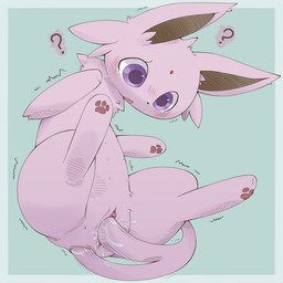 anal anal_masturbation anal_penetration autopenetration black_body black_nose black_skin blue_background bodily_fluids butt crying double_penetration feet female feral fur genital_fluids genitals legs_up masturbation nude open_mouth pawpads paws penetration pink_body pink_skin presenting presenting_hindquarters presenting_vulva purple_body purple_eyes purple_fur question_mark raised_leg simple_background solo spread_legs spreading tail tail_fetish tail_in_ass tail_in_own_ass tail_in_own_pussy tail_in_vagina tail_insertion tail_masturbation tail_play tears vaginal vaginal_fluids vaginal_masturbation vaginal_penetration vulva kururi_itachi nintendo pokemon eeveelution espeon generation_2_pokemon pokemon_(species) 1:1