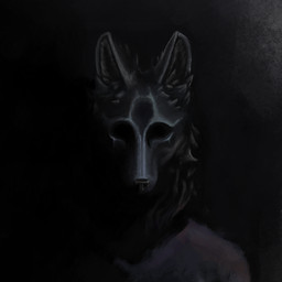 ambiguous_gender anthro black_body black_fur eyeless fur solo dexapnow canid canine canis mammal wolf absurd_res hi_res