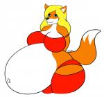 anthro belly big_belly big_breasts blonde_hair breasts female hair huge_breasts hyper hyper_pregnancy pregnant wide_hips vixenmagda magda_(vixenmagda) canid canine fox mammal