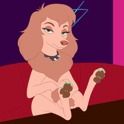 claws colored_nails feet female feral foot_fetish foot_focus grumpy hindpaw looking_at_viewer nails nightclub pawpads paws solo toe_claws ashantihyena diana_litta_(ashanti) canid canine canis domestic_dog mammal poodle 1:1 absurd_res hi_res
