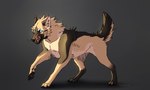 ambiguous_gender back_fur blue_eyes feral fur open_mouth solo tan_body tan_fur teeth tongue akella-yukami canid canine canis domestic_dog mammal 2018 digital_media_(artwork)