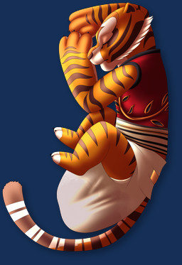 anthro clothed clothing diaper feces female full_diaper sleeping soiled soiled_diaper solo tail unclean_diaper used_diaper wearing_diaper mathewmii dreamworks kung_fu_panda master_tigress felid mammal pantherine tiger digital_media_(artwork) hi_res
