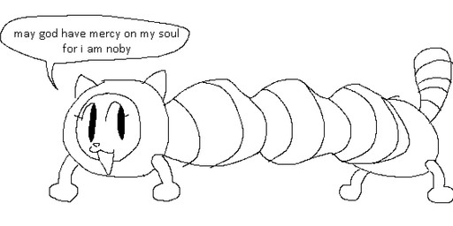 anthro dialogue female simple_background solo speech_bubble striped_body stripes text triangle_nose vore white_background bigsteppies noby_noby_boy noodle_(aimkid) domestic_ferret mammal mustelid musteline true_musteline weasel worm black_and_white english_text monochrome