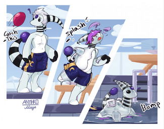 anthro anthro_to_inanimate balloon clothing floating_on_water goo_transformation handles_on_back inanimate_transformation inflatable male open_mouth outside solo swimming_pool swimming_trunks swimwear tail transformation water anthromage nintendo pokemon ampharos animate_inanimate generation_2_pokemon living_inflatable pokemon_(species) 2026 digital_media_(artwork) hi_res