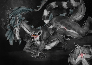 animal_genitalia anthro antlers bodily_fluids chokehold cum duo female female_penetrated fur genital_fluids genital_slit genitals hair headlock horn male male/female male_penetrating male_penetrating_female markings nude nude_anthro nude_female nude_male penetration penile penile_penetration penis penis_in_vagina scales sex simple_background size_difference slit_penis smile striped_markings striped_tail stripes tail tail_markings tail_tuft tuft vaginal vaginal_penetration vulva nitrods asian_mythology east_asian_mythology mythology dragon eastern_dragon lemur mammal mythological_creature mythological_scalie primate reptile ring-tailed_lemur scalie strepsirrhine digital_media_(artwork)