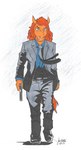 angry anthro bad_trigger_discipline business_suit clothed clothing female footwear fully gun hair handgun holding_gun holding_handgun holding_object holding_pistol holding_ranged_weapon holding_weapon looking_at_viewer orange_body pistol ranged_weapon red_hair shoes simple_background solo suit walking weapon rabbi-tom john_wick red_shetland equid equine horse mammal pony shetland_pony 2023