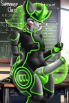 ahegao anthro balls bodily_fluids genitals looking_pleasured male min-3_(oc) penis saliva solo tail text glacialpain equid equine horse mammal robot_anthro absurd_res digital_media_(artwork) hi_res
