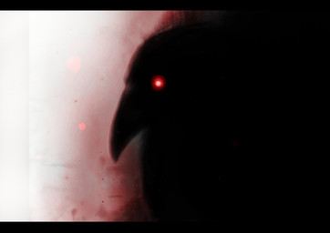 ambiguous_gender dark feral glowing glowing_eyes solo hairtuss avian bird corvid corvus_(genus) crow oscine passerine raven 2012