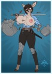 anthro armor belt big_breasts biped bouncing_breasts breastplate breasts brown_body brown_fur brown_hair buckle bursting_breasts bursting_out_of_armor bursting_out_of_clothing clothed clothing clothing_scraps cloven_hooves elena_cielo embarrassed embarrassed_female erect_nipples female female_anthro front_view fur gambeson hair hand_on_weapon hooves huge_breasts melee_weapon nipples scabbard shocked solo standing sword thick_thighs wardrobe_malfunction weapon wide_hips chromakoros tamagotchi deer mammal absurd_res hi_res