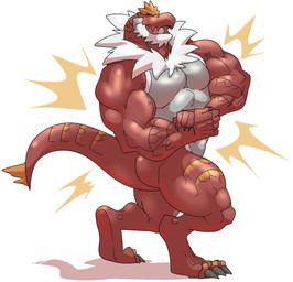 abs anthro anthrofied biceps big_muscles biped claws flexing looking_at_viewer male manly muscular muscular_anthro muscular_male neck_tuft nude open_mouth pecs presenting simple_background smile solo standing thick_thighs toe_claws tongue tuft vein white_background nomorebiscuit nintendo pokemon dinosaur fossil_pokemon generation_6_pokemon pokemon_(species) prehistoric_species reptile scalie tyrantrum digital_drawing_(artwork) digital_media_(artwork) hi_res