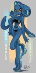 anthro black_clothing black_swimwear blue_body blue_skin breasts cleavage clothed clothing female hand_on_hip medium_breasts mole_under_eye nipples non-mammal_nipples on_one_leg one-piece_swimsuit pseudo_hair solo standing suction_cup swimwear tentacle_hair tentacle_legs tentacles text wide_hips yellow_sclera alex_ahad admirable_octavia cephalopod coleoid marine mollusk octopodiform octopus 2022 character_name digital_drawing_(artwork) digital_media_(artwork) hi_res watermark