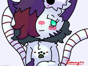 2_tails adolescent anthro anus blush choker clitoris female flat_chested fur genitals green_eyes green_hair hair inner_ear_fluff jewelry looking_at_viewer looking_away mask multi_tail necklace nipples nude nude_anthro nude_female pink_inner_ear presenting presenting_vulva purple_ears purple_hair red_hair short_hair simple_background smile solo spread_legs spread_vulva spreading tail tuft vulva white_background white_body white_fur white_inner_ear_fluff white_tail young young_anthro young_female conditional_dnp xammyxx demi_(xammyxx) domestic_cat felid feline felis mammal 2025 2d_animation 4:3 animated digital_media_(artwork) flipaclip_(artwork) frame_by_frame no_sound shaded short_playtime signature video watermark