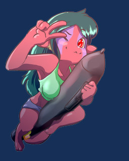 barefoot bottomwear breasts clothed clothing dancing feet female fur gesture hair hand_gesture long_hair looking_at_viewer markings one_eye_closed paws pole pole_dancing red_body red_eyes red_fur shirt shorts smile solo stylus topwear v_sign wink cainethelongshot shindorei mammal mustelid 2017 4:5 alpha_channel hi_res