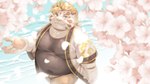 anthro belly big_belly bottomwear cherry_blossom cherry_blossom_tree cherry_tree clothing flower fruit_tree kemono male overweight overweight_male pants plant prunus_(flower) shirt solo topwear tree white_body ptcmtr lifewonders tokyo_afterschool_summoners licho_(tas) felid mammal pantherine tiger 16:9 2023 4k absurd_res hi_res widescreen