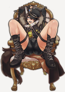 ankles_tied arms_tied blue_eyes boots bottomwear bound bulge chain chained chair clothed clothing collar erection erection_under_clothing fangs footwear fully_clothed furniture glistening glistening_bottomwear glistening_clothing glistening_shorts hat headgear headwear hotpants inner_ear_fluff leg_scar male on_chair pointy_ears prick_ears scar shoes shorts sitting sitting_on_chair solo spiked_collar spikes submissive submissive_humanoid submissive_male tail teeth tight_bottomwear tight_clothing tight_shorts tuft uniform otinton014 nu:_carnival garu_(nu:_carnival) animal_humanoid canid canid_humanoid canine canine_humanoid humanoid mammal mammal_humanoid wolf_humanoid hi_res