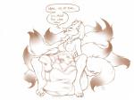 2016 abdominal_bulge anthro anthrofied belly big_belly breasts canid canine claws cownugget dialogue english_text fan_character female female/female female_(lore) female_pred forced fur generation_1_pokemon generation_5_pokemon generation_6_pokemon group hair huge_belly hyper hyper_belly kris_(radarn) licking licking_lips long_hair mammal mega_evolution mega_lucario multi_tail ninetales nintendo nipples nude open_mouth pawpads pokemon pokemon_(species) pokemorph self_lick signature sitting smile solo_focus speech_bubble spread_legs spreading tail teeth text toe_claws tongue tongue_out vore zoroark