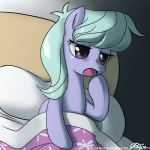 1:1 bed digital_media_(artwork) equid equine eyelashes female feral flitter_(mlp) friendship_is_magic furniture hasbro john_joseco mammal my_little_pony mythological_creature mythological_equine mythology open_mouth pegasus pillow shaded simple_background solo tired wings yawn
