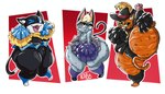 angry annoyed anthro belt big_butt black_body black_clothing black_eyes black_fur black_nose black_tail blue_clothing blue_eyes bodily_fluids bottomwear bulge butt cheerleader cheerleader_outfit cheerleader_pose clenched_teeth clothed clothing convenient_censorship crossdressing cute_fangs detailed_bulge embarrassed eyeliner eyewear fangs femboy fur fuzzy genital_outline glasses green_eyes green_sclera grey_body grey_fur group half-closed_eyes hat head_tuft headgear headwear heterochromia holding_object inner_ear_fluff intraspecies kerchief knock-kneed leggings legwear looking_at_viewer makeup male markings mask narrowed_eyes one_eye_closed open_mouth open_smile orange_body orange_fur pawpads paws penis_outline pink_nose pom_poms pose purple_clothing raised_leg simple_background skirt smile standing sweat sweatdrop sweaty_legs sweaty_thighs tail tail_censorship tail_markings teeth thick_thighs trio tuft vein whiskers white_background white_body white_fur wide_hips wink winking_at_viewer accurateaction animal_crossing dreamworks nintendo persona_(series) persona_5 puss_in_boots_(franchise) morgana_(persona) puss_in_boots_(dreamworks) raymond_(animal_crossing) domestic_cat felid feline felis mammal tabby_cat tuxedo_cat crossover hi_res signature