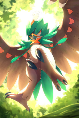 4_toes ambiguous_feral ambiguous_gender beak beak_closed black_claws brown_body brown_feathers brown_wings claws day feathered_wings feathers feet feral flying forest green_beak green_body green_feathers light light_beam looking_at_viewer looking_down looking_down_at_viewer mouth_closed multicolored_body multicolored_feathers multicolored_wings nature orange_pupils outside plant pupils red_body red_feathers red_wings semi-anthro solo spread_wings sunbeam sunlight tail tail_feathers talons toe_claws toes tree white_body white_feathers white_wings wings yellow_eyes rumine nintendo pokemon avian bird decidueye generation_7_pokemon pokemon_(species) 2026 2:3 hi_res lighting shaded