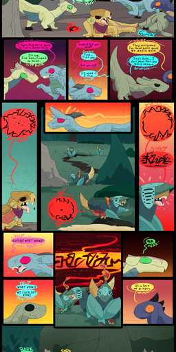 armor blood bodily_fluids dialogue fantasy female feral male profanity pursuit running text thepatchedragon dragonscape mythology logan_(thepatchedragon) maria_(thepatchedragon) sarah_(thepatchedragon) dinosaur dragon drekir mythological_creature mythological_scalie prehistoric_species reptile saurischian scalie theropod absurd_res comic english_text hi_res