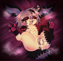 animal_genitalia animal_vulva anus bed_sheet bedding black_body black_fur black_sclera black_tears blue_anus blue_vulva bodily_fluids button_nose canine_genitalia canine_vulva chest_scar claws cum cum_from_vagina cum_in_vagina cum_inside dazed dizzy ear_scar fangs feet female feral fluffy fluffy_chest fluffy_tail fur genital_fluids genitals hair happy heavy_musk leg_scar looking_pleasured lying multicolored_body multicolored_fur multicolored_hair musk on_back open_mouth overwhelmed pawpads paws questionable_consent red_eyes rosy_cheeks scar screw_in_head solo spiral spiral_eyes spread_legs spread_toes spreading tail teeth thigh_scar toes tongue two_tone_body two_tone_fur two_tone_hair two_tone_tail vulva white_body white_fur justiceposting nintendo pokemon fan_character frankie_(omnibat) eeveelution generation_1_pokemon jolteon pokemon_(species) hi_res