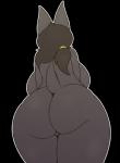 anthro back_boob big_breasts big_butt black_body black_fur breasts butt curvy_figure faceless_character faceless_female female fur rear_view simple_background solo transparent_background voluptuous wide_hips lightningfire12 rami_(lightningfire12) canid canine canis jackal mammal alpha_channel hi_res