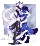 anthro back_tentacles black_goo dominant dominant_anthro dominant_male female goo_drip hug kissing kissing_on_lips male slim_anthro slim_female slim_male submissive submissive_anthro submissive_female tentacle_on_leg tentacles white_goo white_tentacles maefeline firra canid canine fox mammal 2023 hi_res