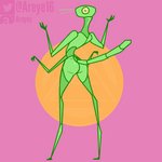 all_fours ambiguous_gender antennae_(anatomy) anthro arthropod_abdomen big_butt bouncing_butt butt crouching dancing glistening glistening_body multi_arm multi_limb solo tail tail_motion tailwag text thick_thighs wide_hips areye_(artist) get_stickbugged_lol arthropod insect phasmid stick_insect 1:1 2d_animation animated frame_by_frame meme short_playtime