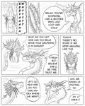 4:5 angry asian_mythology black_and_white claws comic comic_panel dialogue dragon duo east_asian_mythology eastern_dragon english_text female feral hi_res horn line_art male monochrome mythological_creature mythological_scalie mythology naya_(nuree_art) nuree_art raiden_(nuree_art) sad scalie sketch speech_bubble spikes surprise text wings