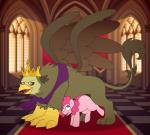 amber_eyes blue_eyes crown duo female feral headgear male male/female palace sex stunnerpony friendship_is_magic hasbro my_little_pony mythology king_grover_(mlp) pinkie_pie_(mlp) avian equid equine gryphon horse mammal mythological_avian mythological_creature pony 2019 absurd_res hi_res