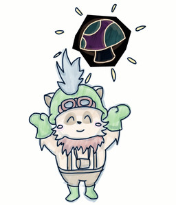 anthro eyes_closed eyewear fungus goggles happy mushroom smile solo text epilepsy_warning league_of_legends riot_games tencent teemo_(lol) yordle animated animated_gif short_playtime source_request