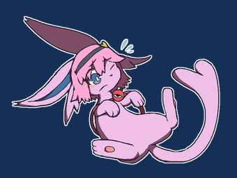 3_eyes 3_fingers 3_toes ambiguous_gender blue_eyes bodily_fluids feet feral fingers flying_sweatdrops forked_tail hair long_ears looking_at_self multi_eye outline pawpads pink_hair purple_body simple_background solo sweat sweatdrop tail toes transparent_background unusual_anatomy unusual_tail wearing_headband white_outline oagoner nintendo pokemon touhou satori_komeiji eeveelution espeon generation_2_pokemon pokemon_(species) satori 2026 alpha_channel