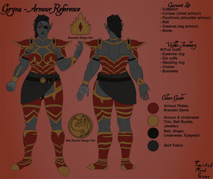 arm_tattoo armor black_hair boots bottomwear bracelet clothed clothing dragon_tattoo ear_piercing eye_patch eyebrow_piercing eyewear facial_piercing feet female footwear grey_body hair jewelry muscular muscular_female muscular_humanoid piercing red_eyes shoes skimpy skirt solo tattoo text twistedmindgame microsoft the_elder_scrolls gryna_(twistedmindgame) dunmer humanoid 2026 absurd_res digital_media_(artwork) english_text hi_res model_sheet signature